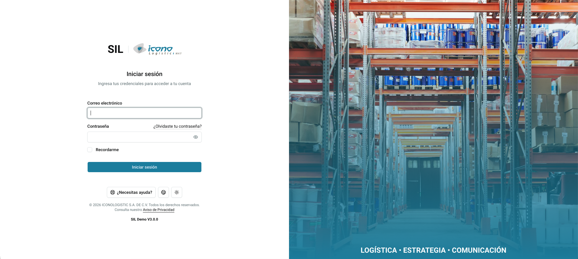 Vista previa de SIL - Plataforma de inventario interno